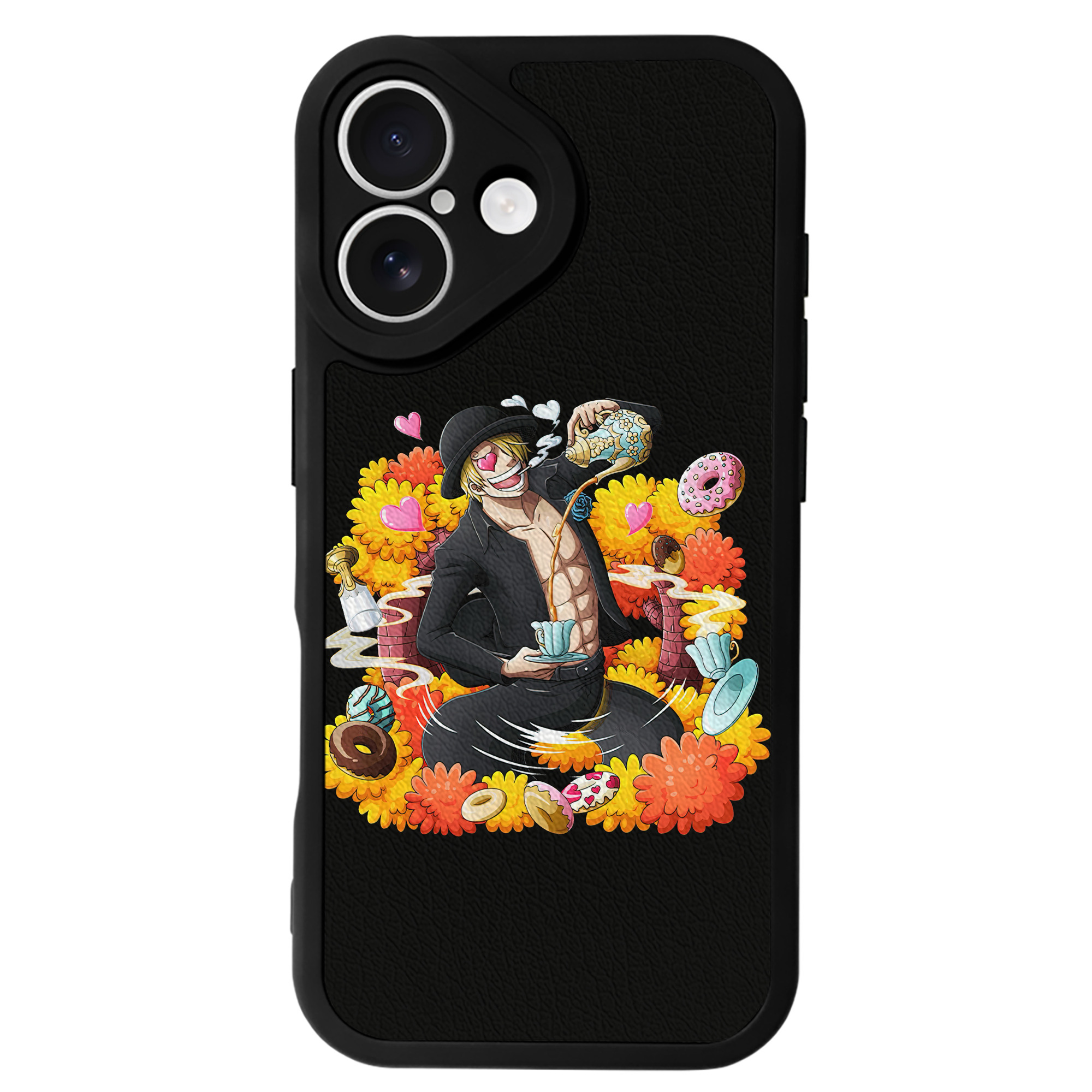 （画像用） ワンピース サンジ ONE PIECE Sanji 【iPhone 16シリーズ対応】シリコンスマホケース（レザー調） 材質：シリコン